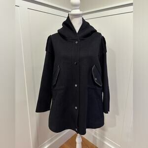 Maje Hooded Wool Blend Coat